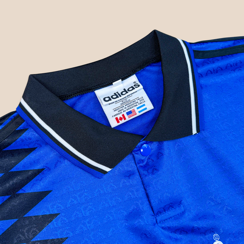 Camisa Argentina Visitante 1994 Manga Longa - Azul Marinho e Diamantes