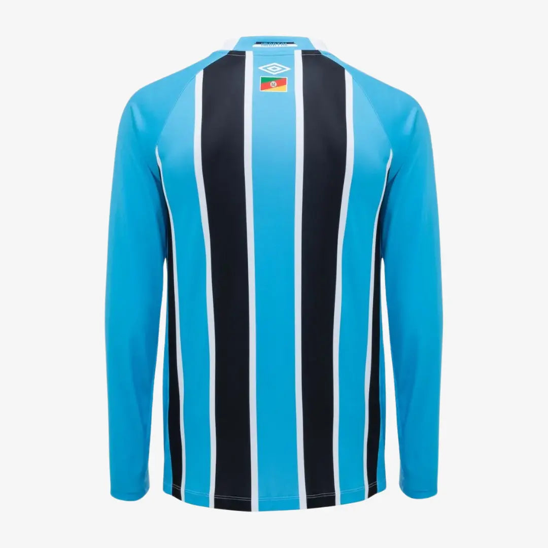 Camisa Umbro Grêmio 2025/26 I Manga Longa - Modelo Torcedor - Azul, Preto, Branco