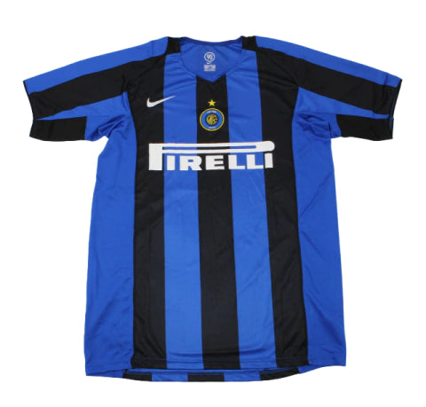 Camisa Inter de Milão Retrô I Home 04/05 Torcedor Masculina - Preto e Azul