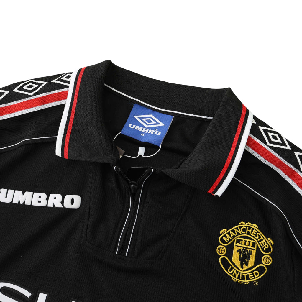 Camisa Manchester United Reserva Away II Retrô 1998 Torcedor Masculina - Preto