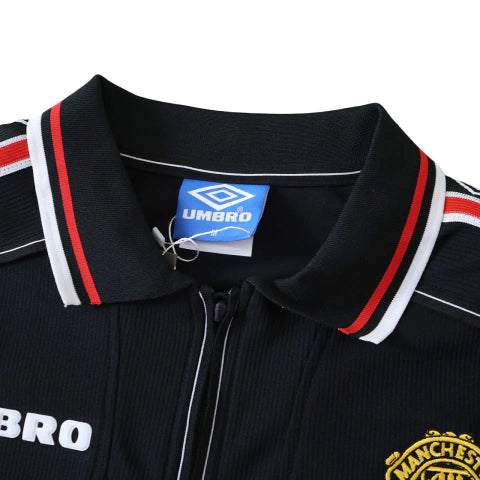 Camisa Retrô Manga Longa Manchester United Reserva 1998 Masculina - Preto