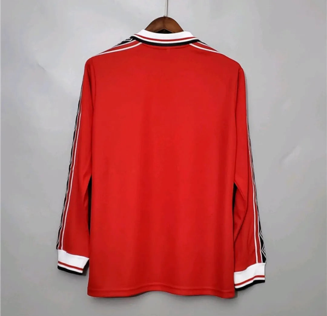 Camisa Retrô Manga Longa Manchester United 1998 Masculina - Vermelha