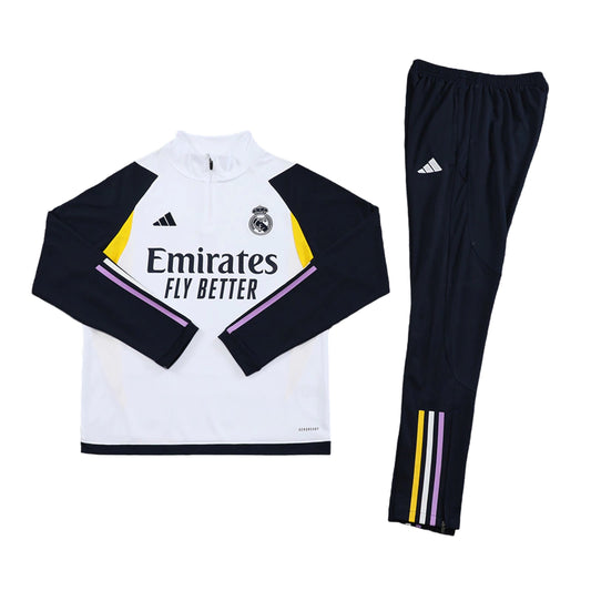 Real Madrid Conjunto de Treino - Agasalho 23/24 Masculina - Branco