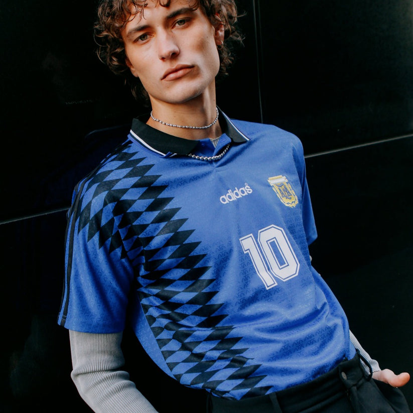 Camisa Argentina Visitante 1994 - Azul Marinho e Diamantes