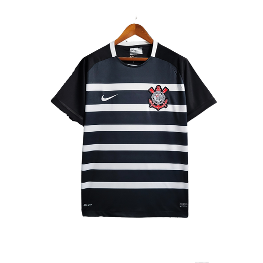 Camisa Corinthians Fora 14/15 - Versão Retrô Preta e Branca
