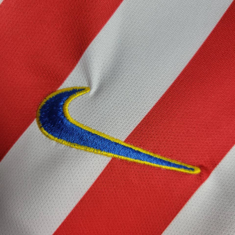 Camisa Retrô Atletico de Madrid 04/05 Torcedor Adidas Masculina - Vermelho e Branco