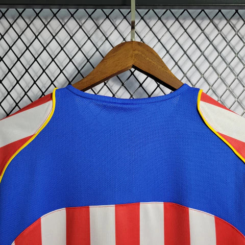 Camisa Retrô Atletico de Madrid 04/05 Torcedor Adidas Masculina - Vermelho e Branco