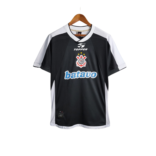 Camisa Corinthians Titular 2000 - Versão Retro Preta e branca