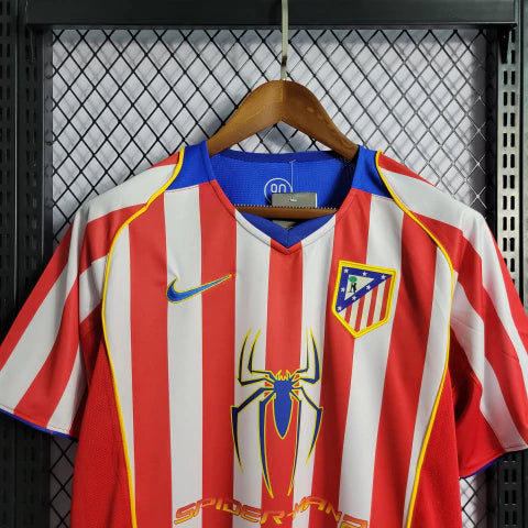 Camisa Retrô Atletico de Madrid 04/05 Torcedor Adidas Masculina - Vermelho e Branco