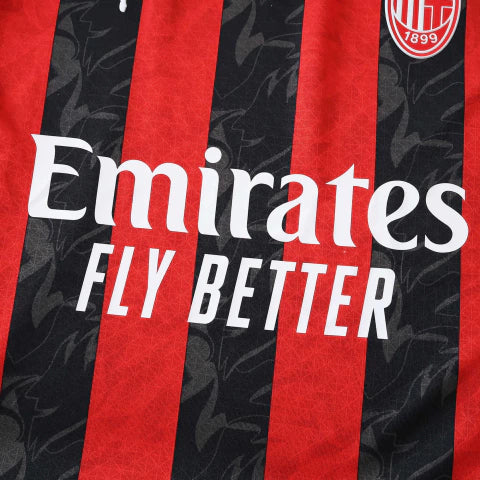 Camisa Milan titular /25/26 Jogador - Vermelho e Preto