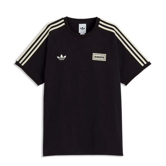 Camisa Live 25 Oasis x Adidas 3 Stripes Preta e Creme - Masculina
