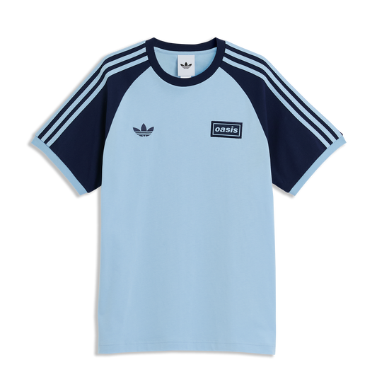 Camisa Live 25 Oasis x Adidas 3 Stripes Azul céu e Indigo - Masculina
