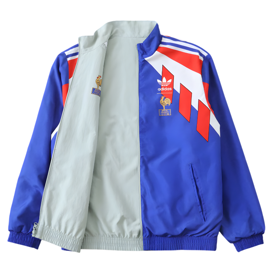 Jaqueta retrô França 1986 dupla face - azul