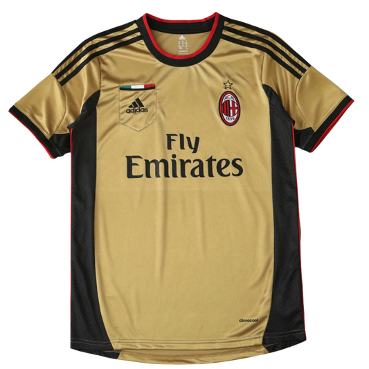 Camisa Milan Retrô Terceira Third III 13/14 Torcedor Masculina - Dourado