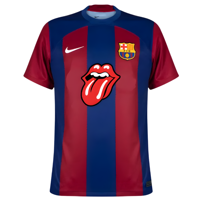 Camisa I Barcelona x Rolling Stones 23/24 Edição Especial - Vermelha e Azul Masculina