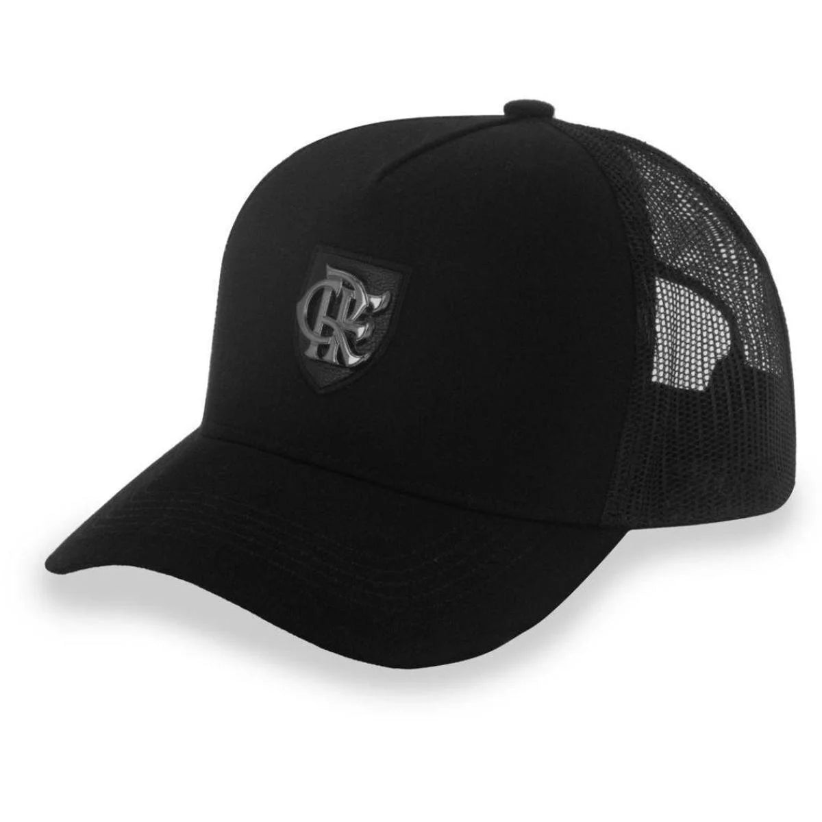 Boné Flamengo Trucker Metal - Preto