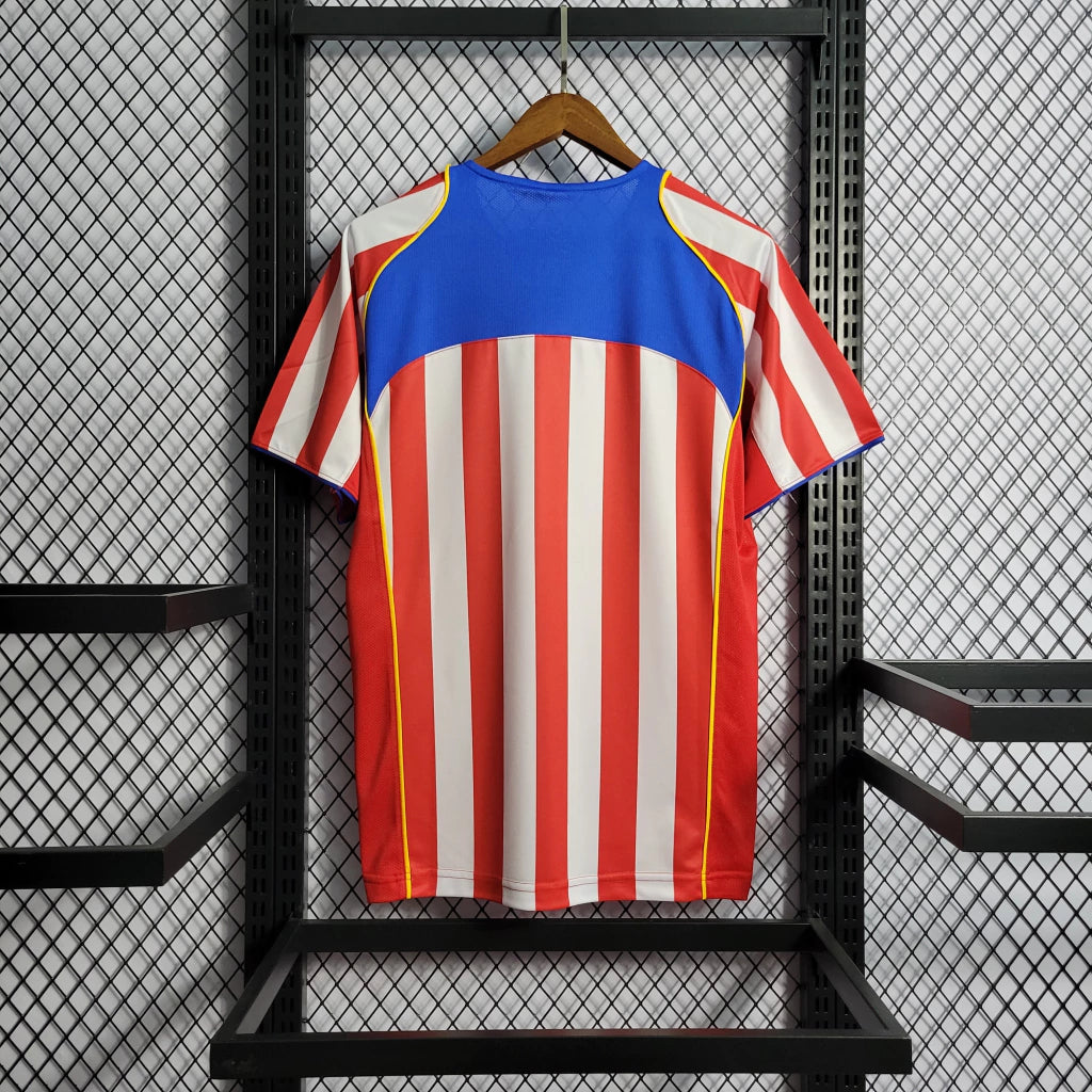 Camisa Retrô Atletico de Madrid 04/05 Torcedor Adidas Masculina - Vermelho e Branco
