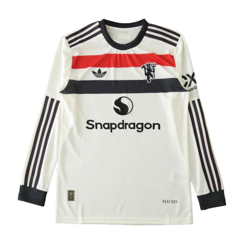 Camisa Manga Longa Manchester United Terceira Third 24/25 Jogador Masculina - Branco