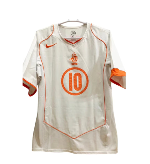 Camisa Retrô seleção Holanda Reserva Away II 2004 Torcedor Masculina - Branco