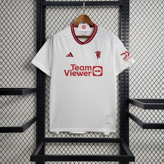 Camisa Manchester United II 23/24 Away Red Devil's - Adidas Torcedor Masculina - Branca
