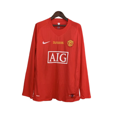 Camisa Retrô Manga Longa Manchester United 08/09 Torcedo Nike Masculina - Vermelho