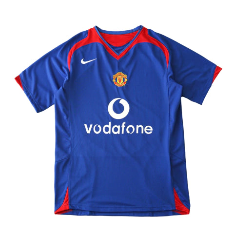 Camisa Manchester United Reserva Away II Retrô 05/06 Torcedor Masculina - Azul