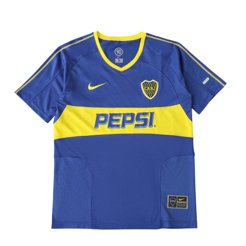 Camisa Boca Juniors Titular Home I Retrô 03/04 Torcedor Nike Masculina - Azul