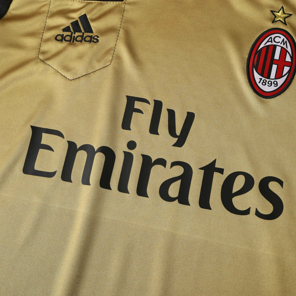 Camisa Milan Retrô Terceira Third III 13/14 Torcedor Masculina - Dourado