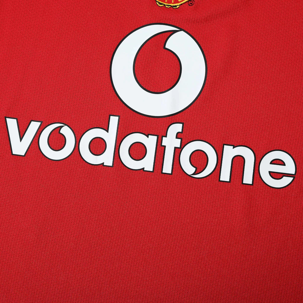 Camisa Manchester United Retrô Titular Home 04/05 Torcedor Masculina - Vermelho