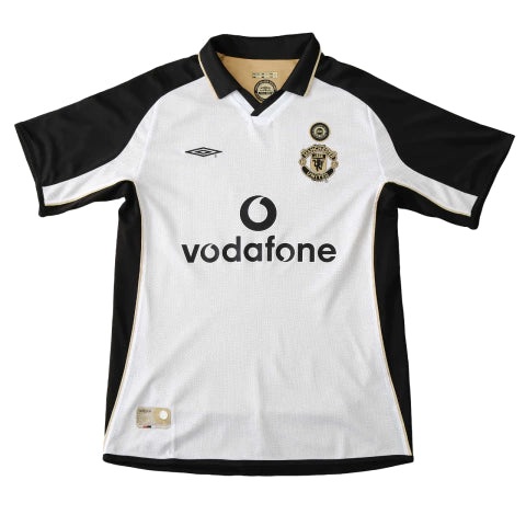 Camisa Manchester United Dupla Face 100 ANOS Retrô 01/02 Torcedor Masculina - Branco