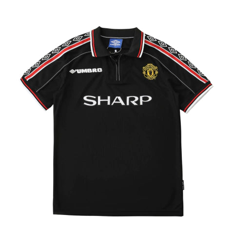 Camisa Manchester United Reserva Away II Retrô 1998 Torcedor Masculina - Preto