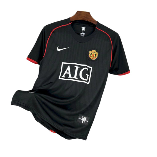 Camisa Manchester United Terceira Third III Retrô 07/08 Torcedor Masculina - Preto