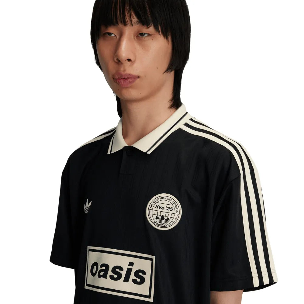 Camisa Oasis x Adidas 'Tour Jacquard Jersey' 2025 - Preto