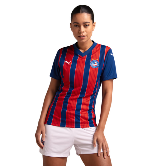 Camisa Bahia Fora 25/26 - Tricolor Puma Versão Feminina Baby Look