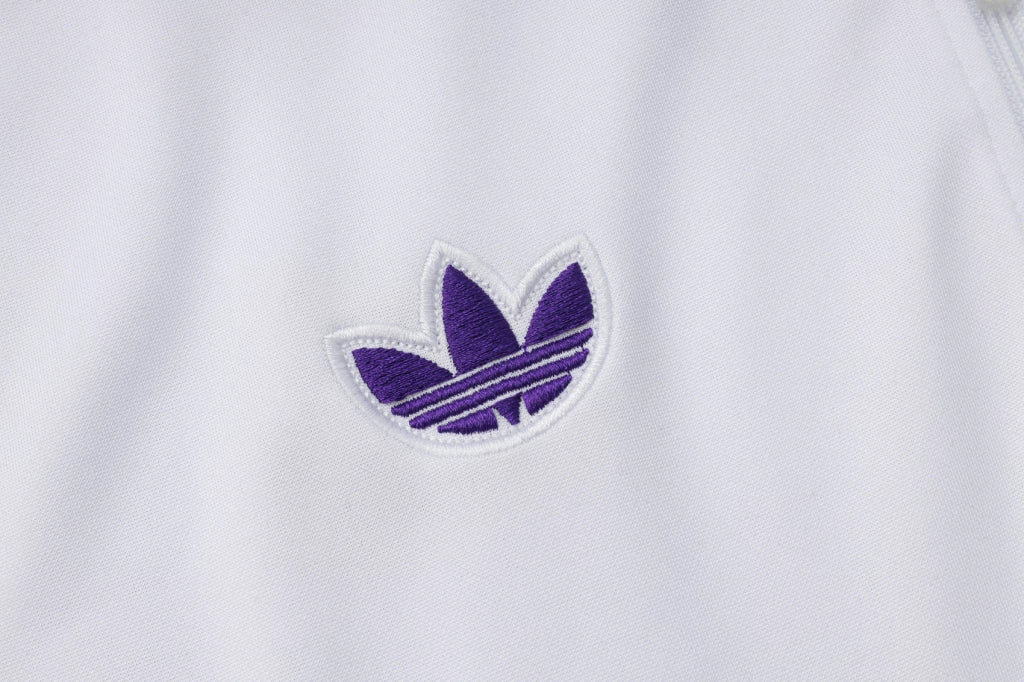 Real Madrid - Conjunto de Treino - Agasalho 25/26 Masculina - Branco e Roxo