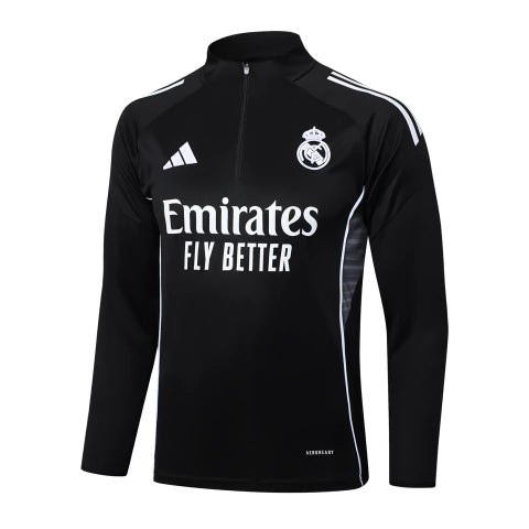 Real Madrid - Conjunto de Treino - Agasalho 25/26 Masculina - Preto