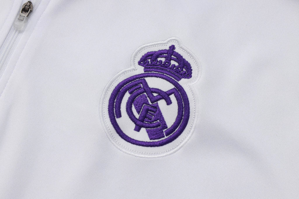 Real Madrid - Conjunto de Treino - Agasalho 25/26 Masculina - Branco e Roxo
