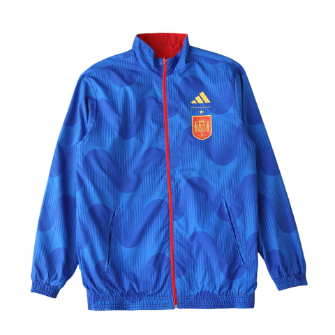 Jaqueta Espanha 24/25 Masculina-Dupla-Face azul e vermelha