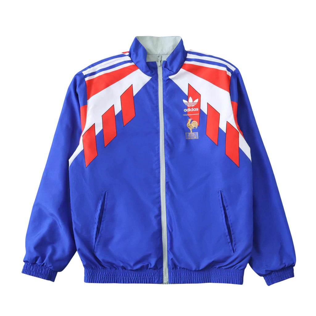 Jaqueta retrô França 1986 dupla face - azul