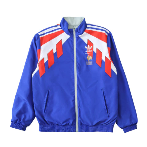 Jaqueta retrô França 1986 dupla face - azul