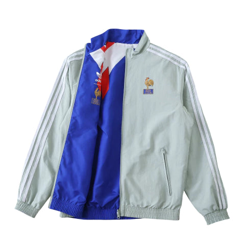 Jaqueta retrô França 1986 dupla face - azul