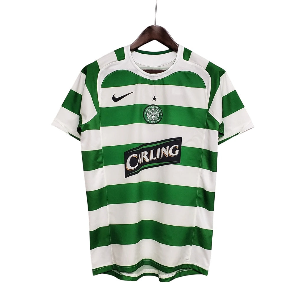 Camisa Celtic Retrô Titular Home I 05/06 Torcedor Nike Masculina - Verde e Branco