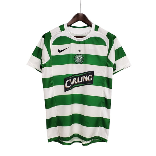 Camisa Celtic Retrô Titular Home I 05/06 Torcedor Nike Masculina - Verde e Branco